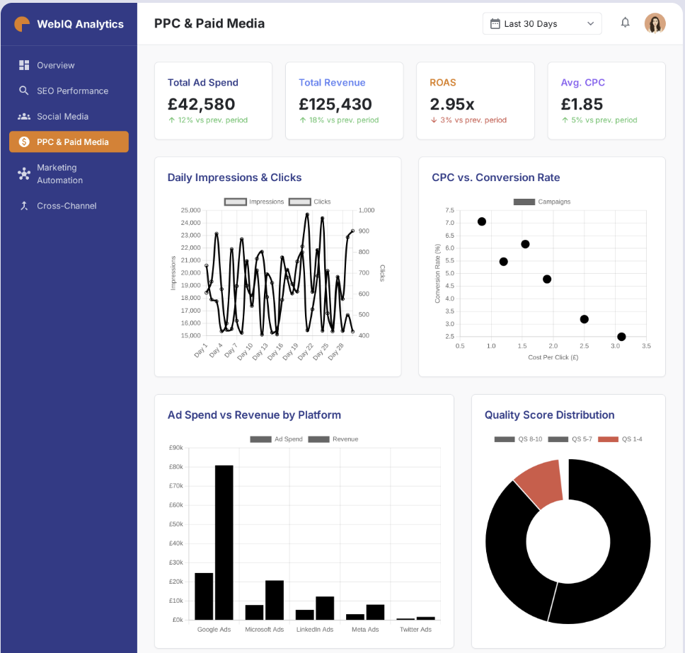 PPC and Paid Media - WebIQ Analytics